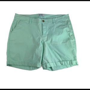 Old Navy 16 Mint Green Chino Shorts 37 X 7.5 Cuff